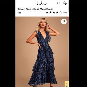 Lulus Tiered Sleeveless Maxi Dress- NWT